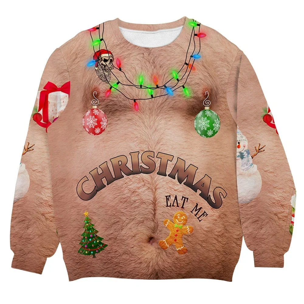 Christmas Eat Me Ugly Christmas Sweater Cold Weather Clothes Gifts For Friends