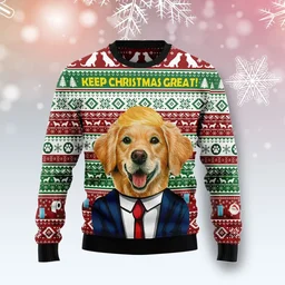 Golden Retriever Keep Christmas Great Ugly Xmas Sweater Xmas Party Clothes Gifts For Dog Lovers