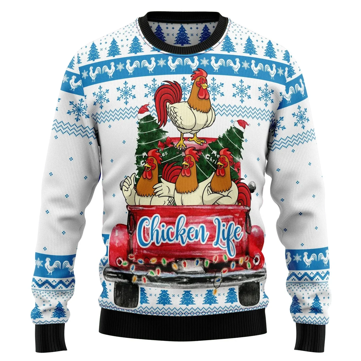 Chicken Life Ugly Christmas Sweater Funny Xmas Sweater Christmas Gifts For Chicken Lovers