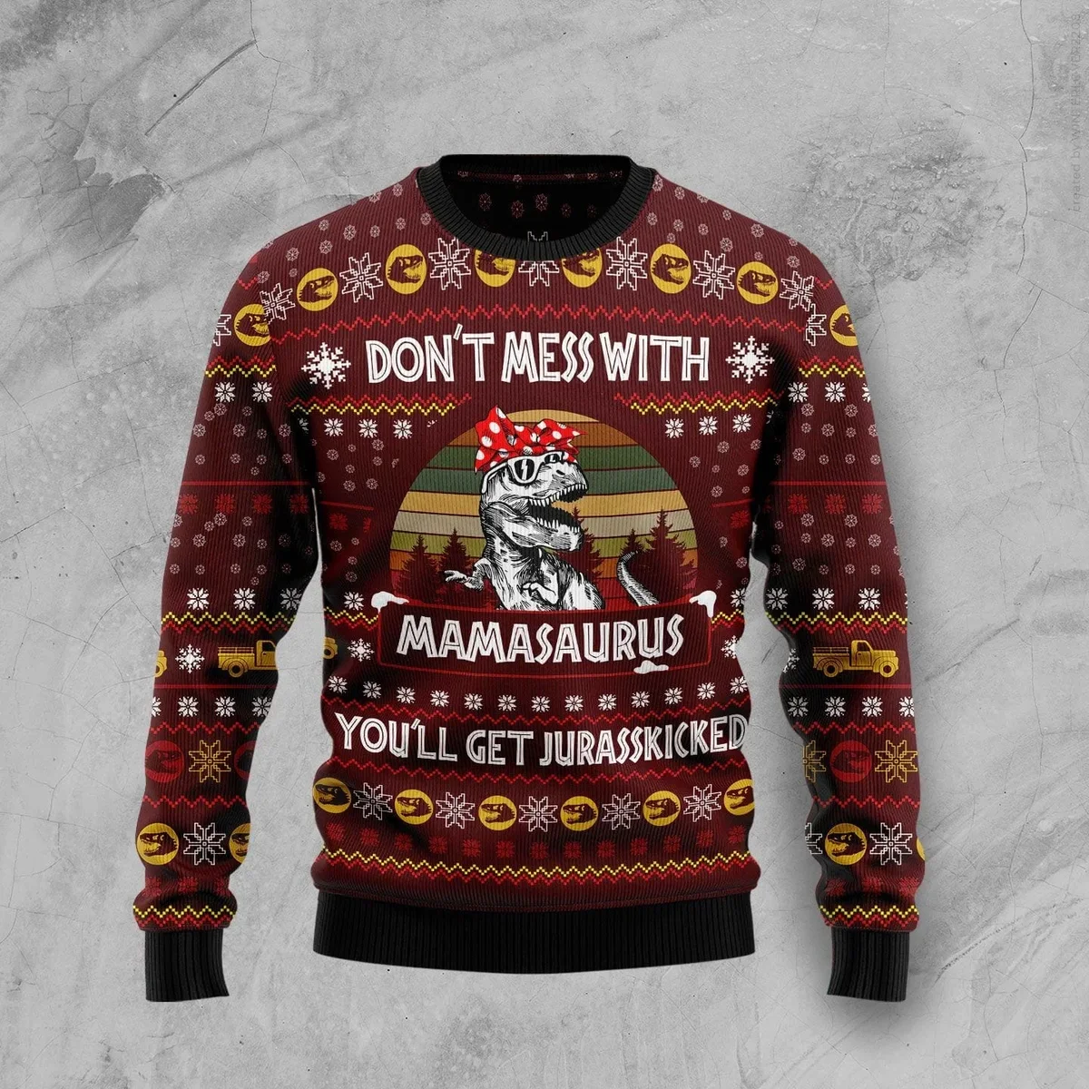 Dinosaur Mom Ugly Christmas Sweater Xmas Vacation Clothing Gifts For Dinosaur Lovers