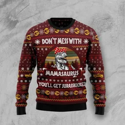 Dinosaur Mom Ugly Christmas Sweater Xmas Vacation Clothing Gifts For Dinosaur Lovers