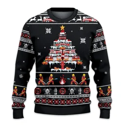 Firefighter Christmas Ugly Sweater Christmas Clothing Xmas Gifts For Firefighter Lovers