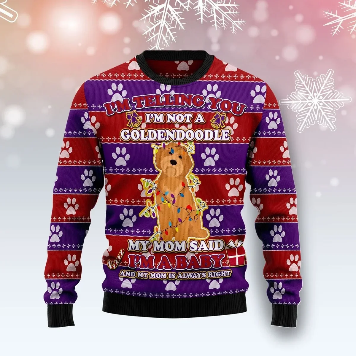 Goldendoodle Baby Christmas Ugly Christmas Sweater Clothes For Christmas Gifts For Dog Lovers