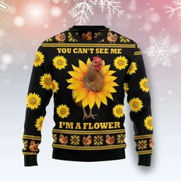 Chicken Flower You Can_t See Me Ugly Christmas Sweater Xmas Clothing Gifts For Brother