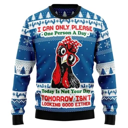Chicken Today Is Not Your Day Ugly Christmas Sweater Christmas Vacation Clothing Xmas Gifts