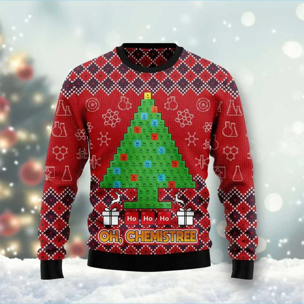 Ho Ho Ho Oh Chemistree Ugly Christmas Sweater Xmas Clothing Christmas Gifts For Him