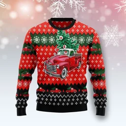 Red Truck Ugly Christmas Sweater Christmas Vacation Clothing Gifts For Car Lovers