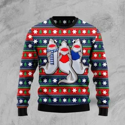 Sharks Caroling Ugly Christmas Sweater Christmas Vacation Clothing Gifts For Xmas