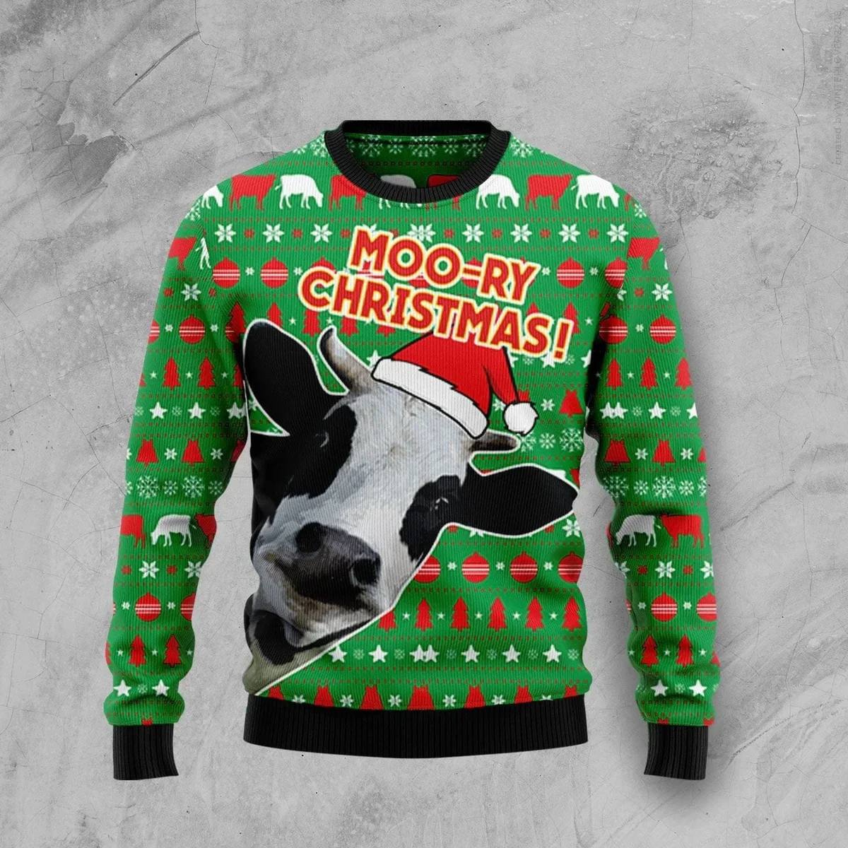 Cow Moo Ry Christmas Ugly Christmas Sweater Funny Xmas Sweaters Gifts For Brother