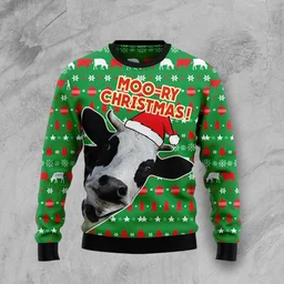 Cow Moo Ry Christmas Ugly Christmas Sweater Funny Xmas Sweaters Gifts For Brother