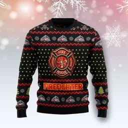 Firefighter Ugly Christmas Sweater Christmas Day Outfit Xmas Gifts For Firefighter