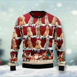 Golden Retriever Holiday Ugly Christmas Sweater Christmas Outfits Golden Retriever Lovers Gifts