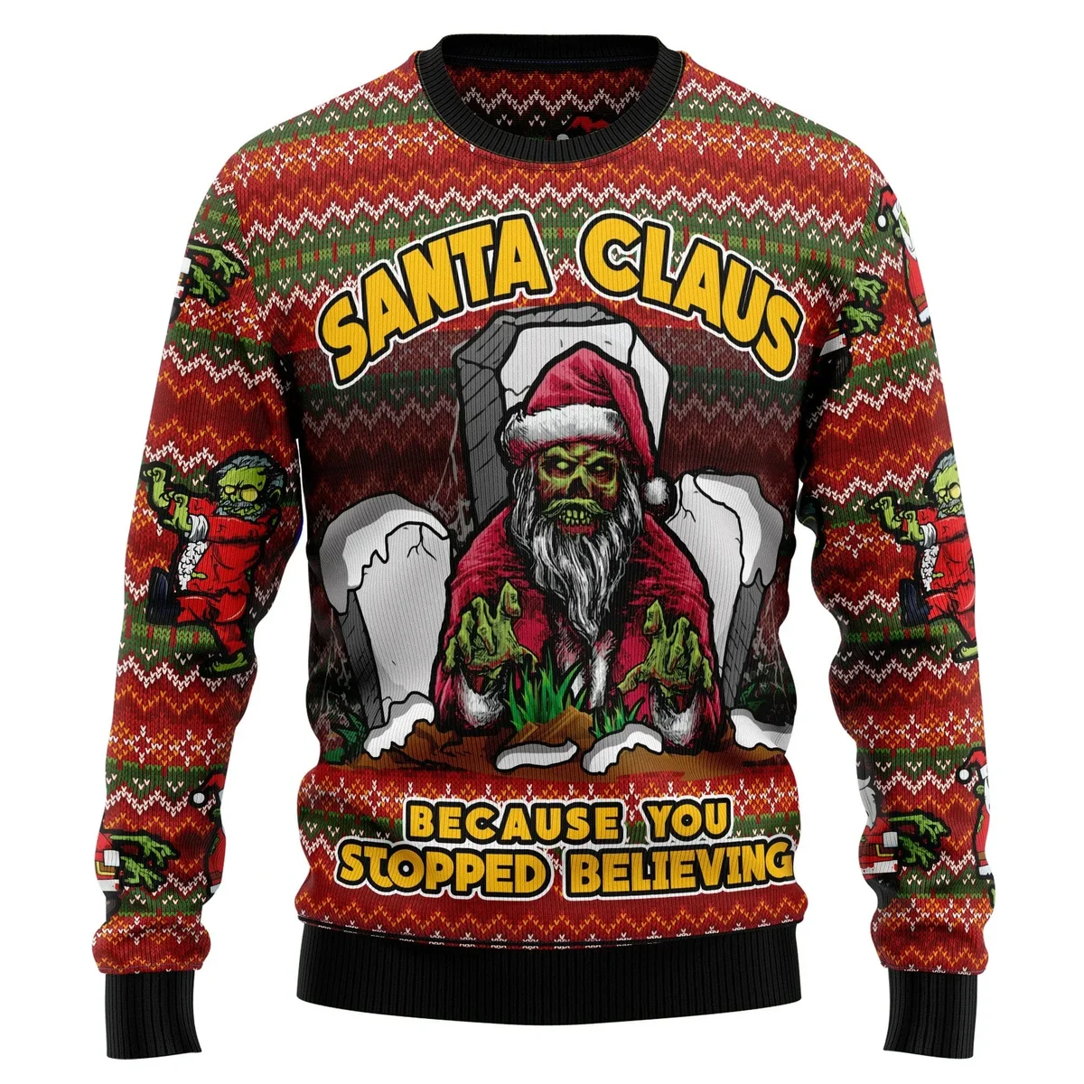 Santa Claus Zombie Ugly Christmas Sweater Festive Clothing Christmas Gifts For Brother