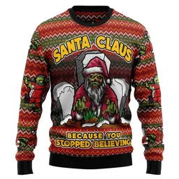 Santa Claus Zombie Ugly Christmas Sweater Festive Clothing Christmas Gifts For Brother