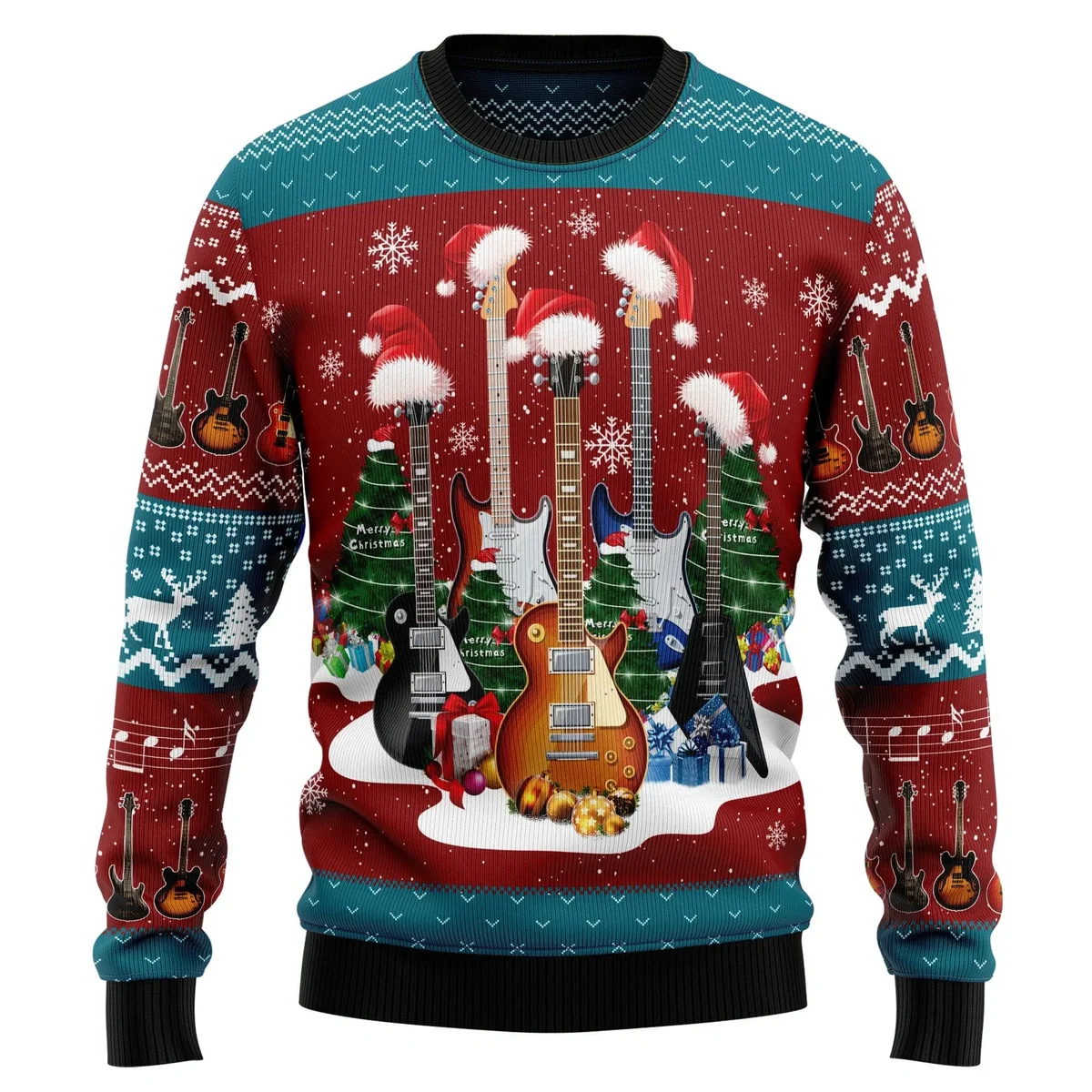 Guitar Xmas Ugly Christmas Sweater Christmas Vacation Apparel Gifts For Guitar Players