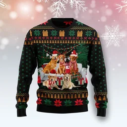 I Am Ready For Christmas Golden Retriever Ugly Christmas Sweater Xmas Party Outfits