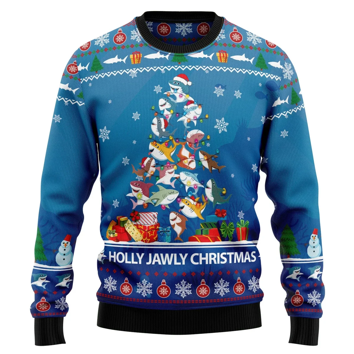 Shark Holly Jawly Ugly Xmas Sweater Xmas Party Clothes Gifts For Shark Lovers