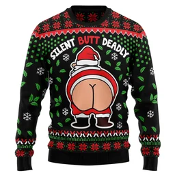 Santa Silent Butt Deadly Ugly Christmas Sweater Christmas Party Outfit Gifts For Brother