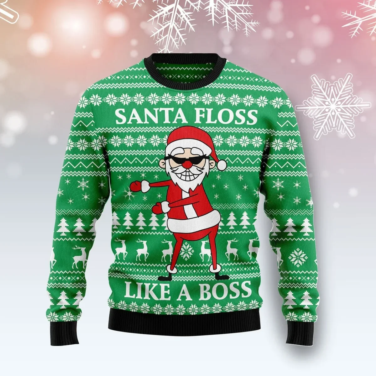Santa Floss Like A Boss Ugly Christmas Sweater Funny Xmas Sweater Gifts For Boyfriend