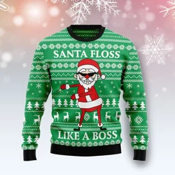 Santa Floss Like A Boss Ugly Christmas Sweater Funny Xmas Sweater Gifts For Boyfriend