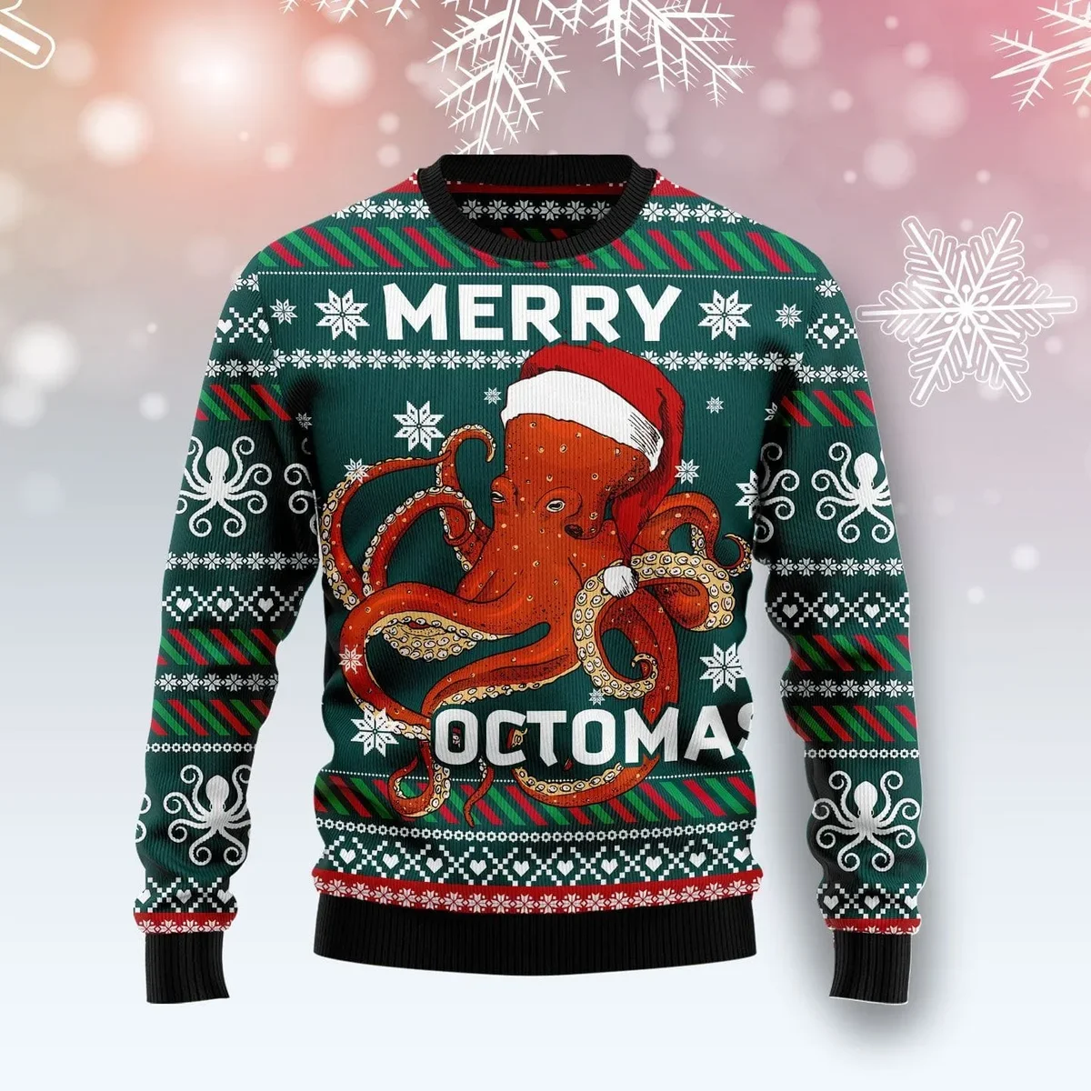 Merry Octomas Ugly Christmas Sweater Christmas Vacation Clothing Gifts For Octomas Lovers