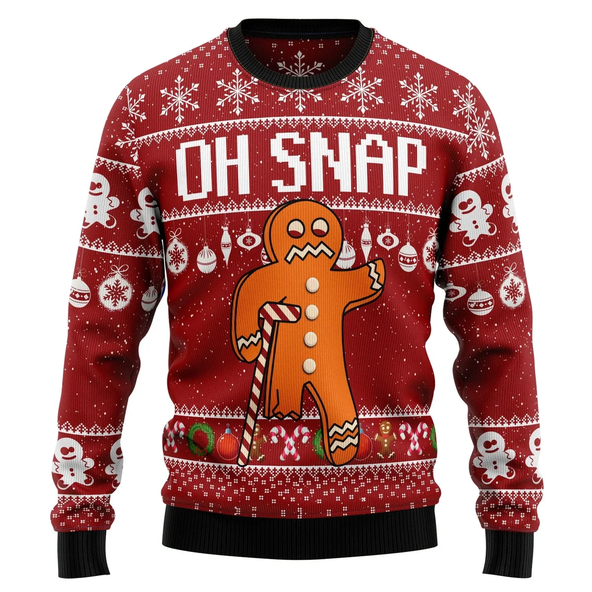 Oh Snap Gingerbread Man Ugly Christmas Sweater Funny Xmas Clothing Christmas Gifts