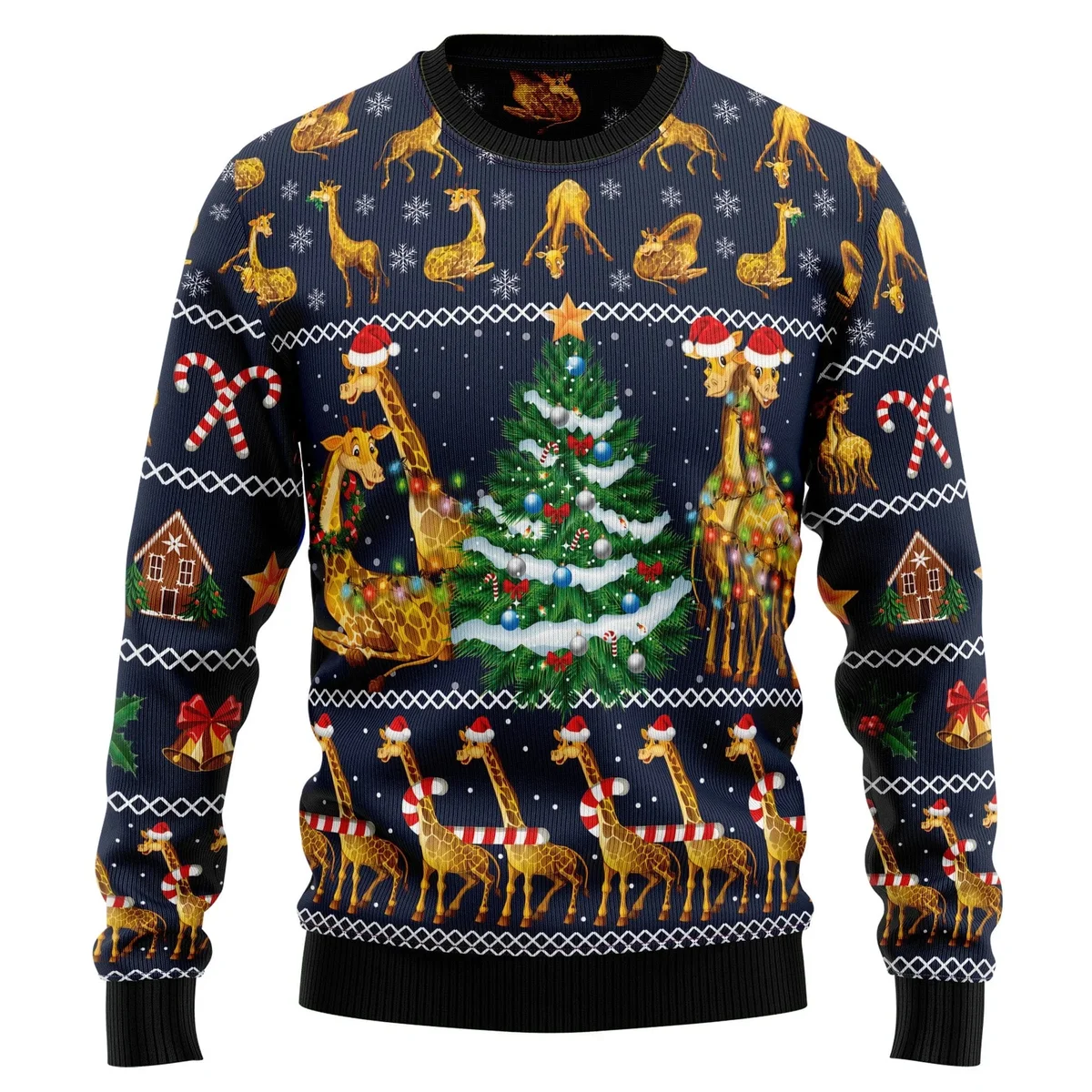 Love Giraffe Ugly Christmas Sweater Xmas Outfit Christmas Gifts For Giraffe Lovers