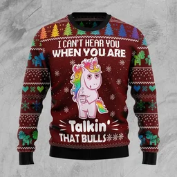 I Can_t Hear You Unicorn Ugly Christmas Sweater Winter Clothes Xmas Gifts For Unicorn Lovers