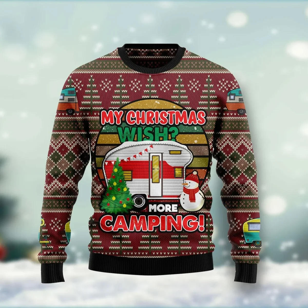 My Christmas Wish More Camping Ugly Christmas Sweater Xmas Sweater Gifts For Camping Lovers