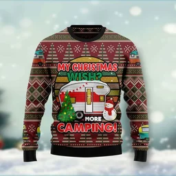 My Christmas Wish More Camping Ugly Christmas Sweater Xmas Sweater Gifts For Camping Lovers