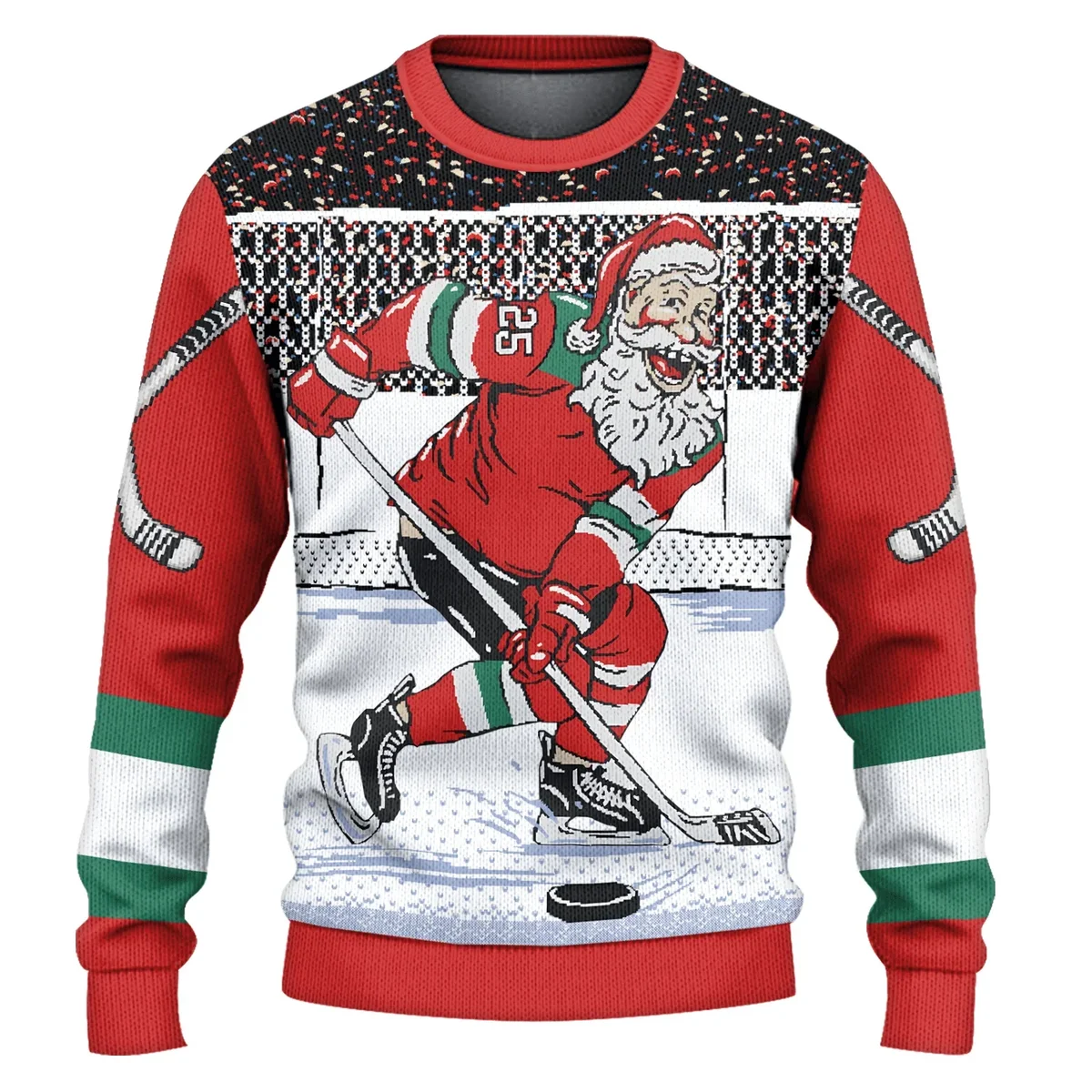 Hockey Santa Ugly Christmas Sweater Christmas Vacation Outfit Gifts For Santa Lovers