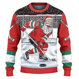 Hockey Santa Ugly Christmas Sweater Christmas Vacation Outfit Gifts For Santa Lovers