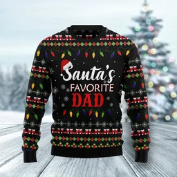 Santa Favorite Dad Ugly Christmas Sweater Cold Weather Clothes Gifts For Santa Lovers
