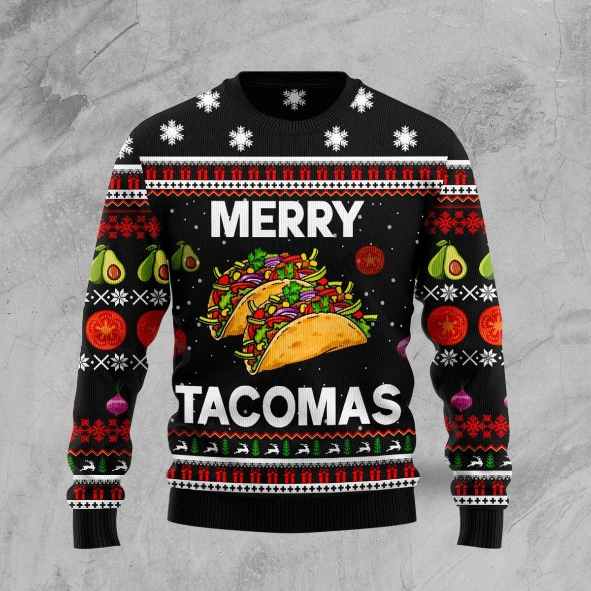 Merry Tacomas Ugly Christmas Sweater Xmas Party Outfit Gifts For Friends