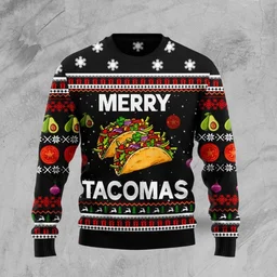 Merry Tacomas Ugly Christmas Sweater Xmas Party Outfit Gifts For Friends