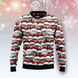 Santa Wolf Ugly Christmas Sweater Christmas Vacation Apparel Xmas Gifts For Wolf Lovers