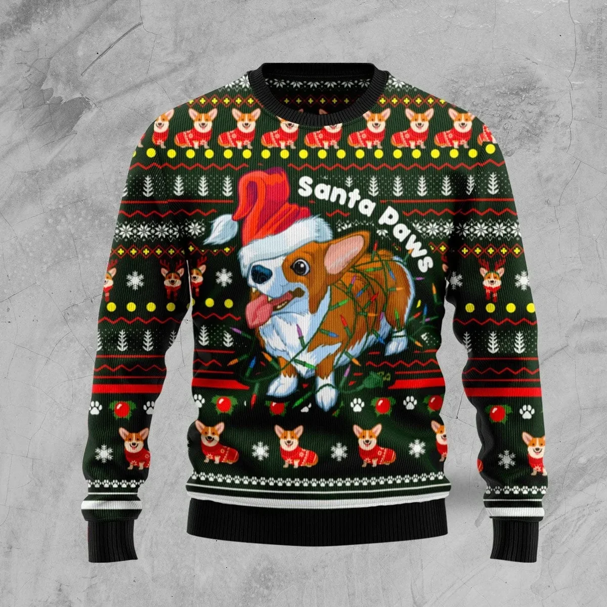 Pembroke Welsh Corgi Paws Ugly Christmas Sweater Christmas Vacation Clothing Gifts For Dog Lovers