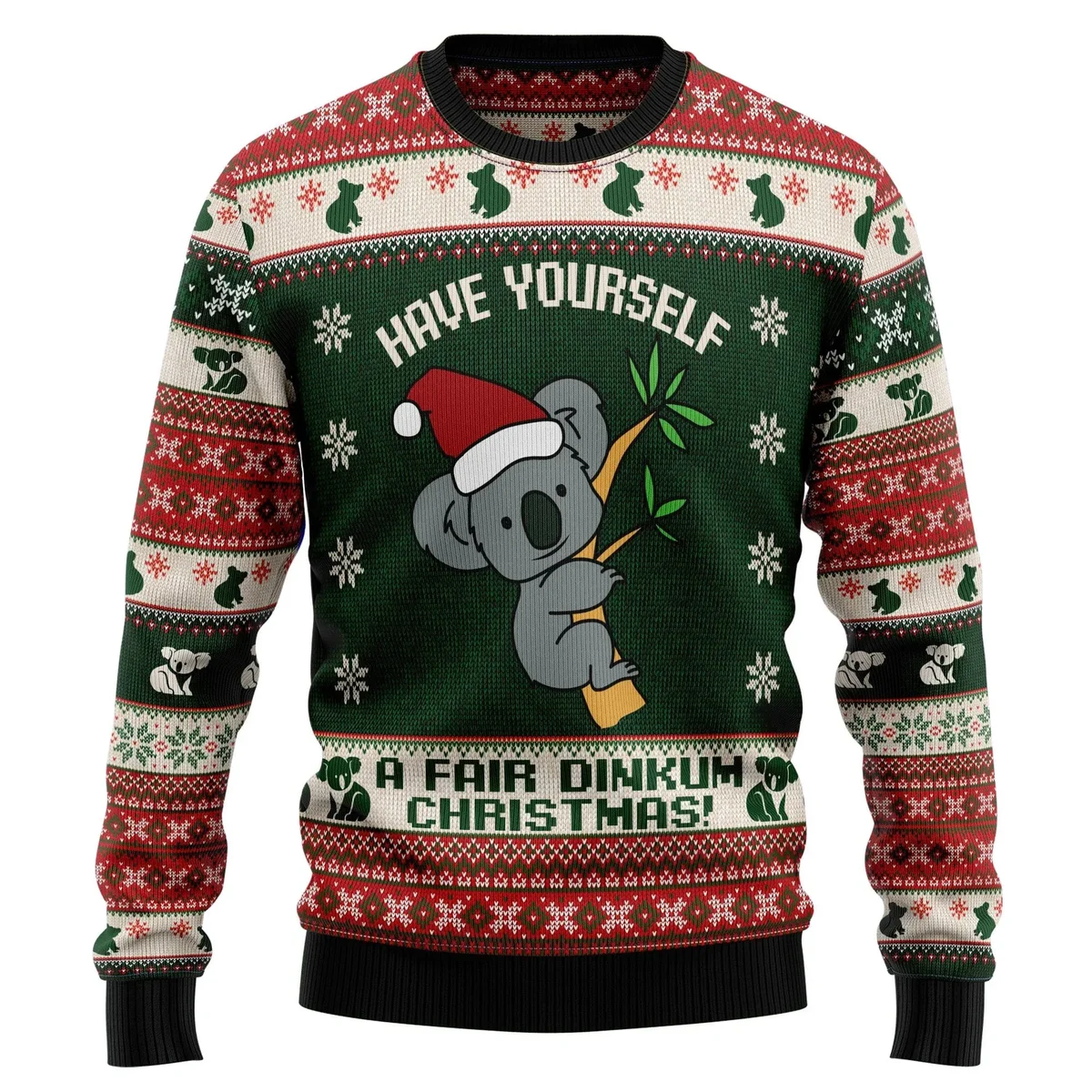 Koala Fair Dinkum Christmas Ugly Christmas Sweater Festive Clothing Gifts For Koala Lovers
