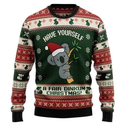 Koala Fair Dinkum Christmas Ugly Christmas Sweater Festive Clothing Gifts For Koala Lovers