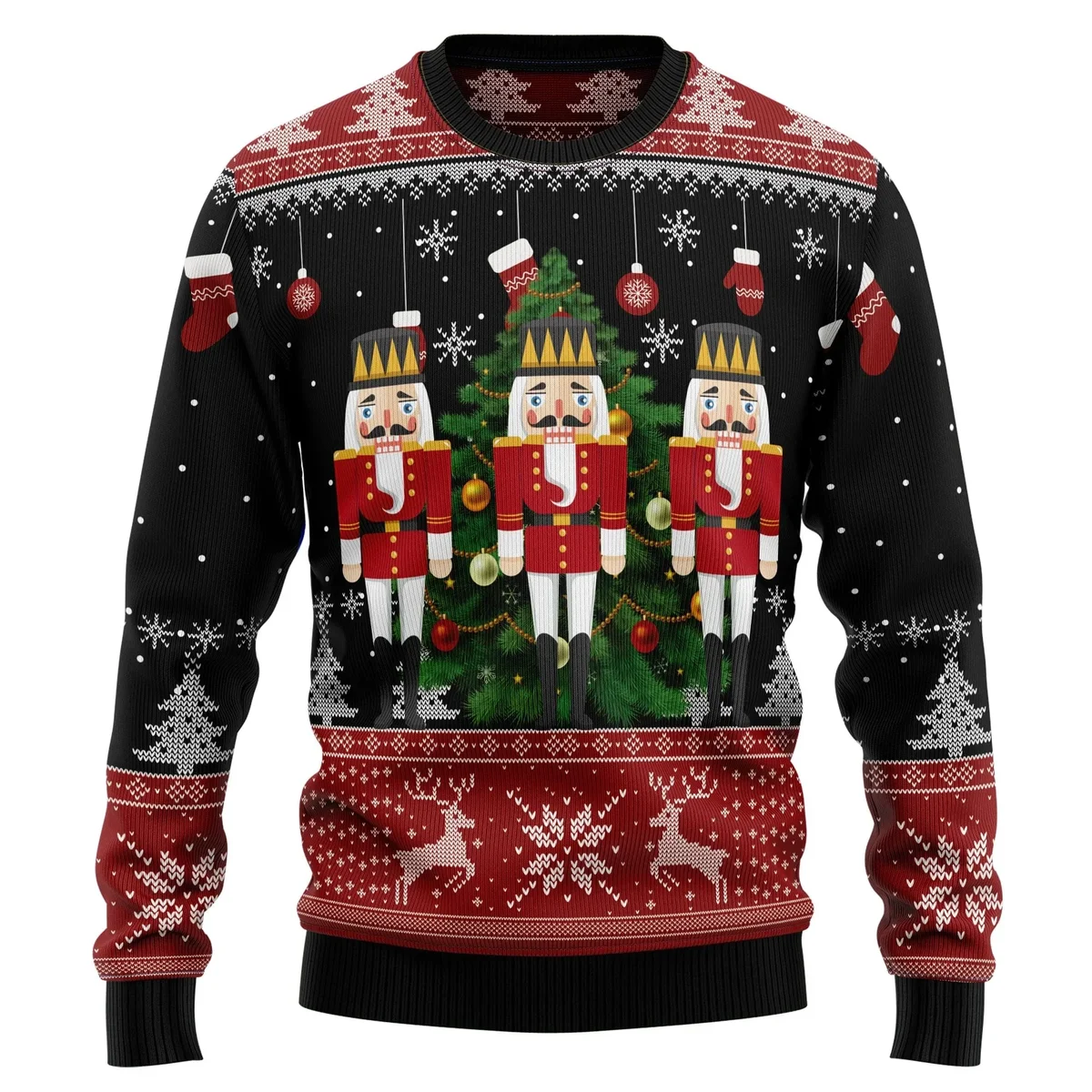 Nutcracker Christmas Tree Ugly Christmas Sweater Festive Clothing Xmas Gifts For Husband