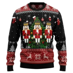 Nutcracker Christmas Tree Ugly Christmas Sweater Festive Clothing Xmas Gifts For Husband