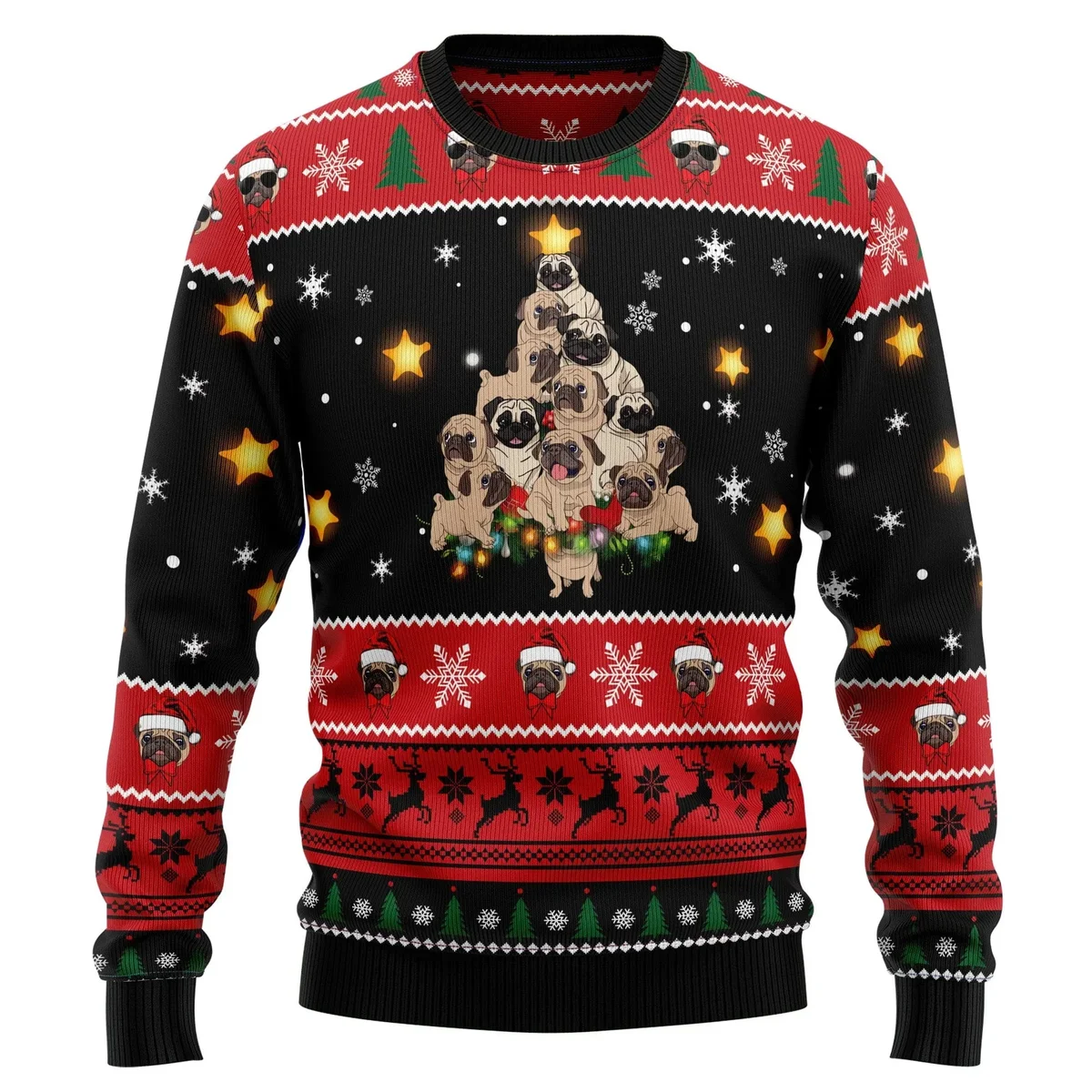 Pug Christmas Tree Ugly Christmas Sweater Christmas Vacation Apparel Xmas Gifts For Pug Lovers