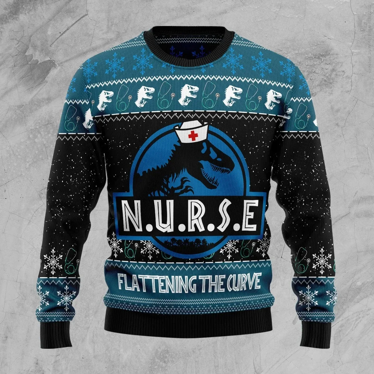 Nurse T-Rex Xmas Ugly Christmas Sweater Xmas Clothes Christmas Gifts For T-Rex Lovers
