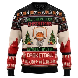More Time For Basketball Ugly Christmas Sweater Funny Xmas Sweater Gifts For Basketball Lovers