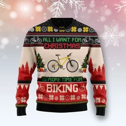 More Time For Biking Ugly Christmas Sweater Winter Clothing Gifts For Biking Lovers
