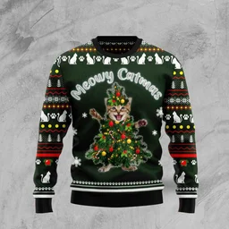 Meowy Catmas Ugly Christmas Sweater Christmas Vacation Outfit Gifts For Cat Lovers