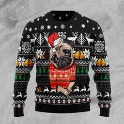 Lovely Pug Ugly Christmas Sweater Xmas Vacation Outfit Gifts For Dog Lovers