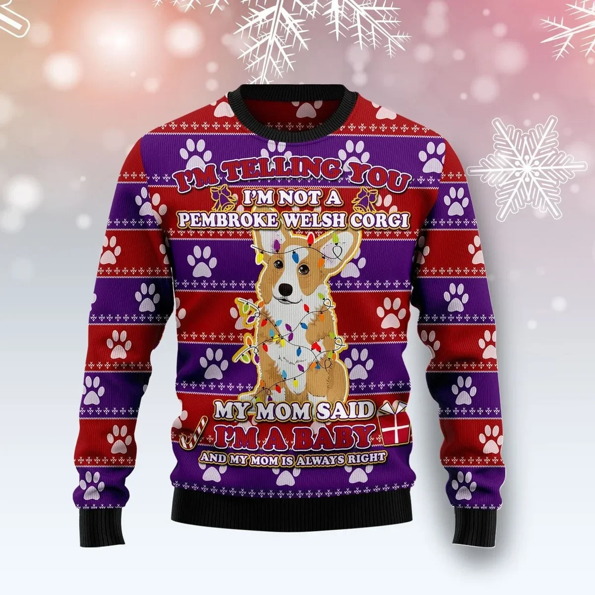 Pembroke Welsh Corgi Baby Xmas Ugly Sweater Clothes For Christmas Gifts For Dog Lovers