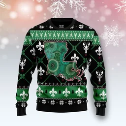 Louisiana Usa Symbols Pattern Ugly Christmas Sweater Xmas Vacation Clothing Gifts For Her