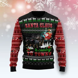 Rottweiler Town Christmas Ugly Christmas Sweater  Xmas Vacation Apparel Gifts For Him
